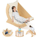Wooden Climbing Arch Rocker with Cushion Mat – Beige