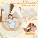 Wooden Climbing Arch Rocker with Cushion Mat – Beige