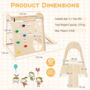 Wooden Indoor Jungle Gym with Climbing Wall and Slide – Natural