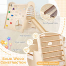 Wooden Indoor Jungle Gym with Climbing Wall and Slide – Natural