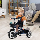 Toddler Tricycle with Adjustable Seat and Two Baskets – Navy