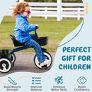 Toddler Tricycle with Adjustable Seat and Two Baskets – Navy