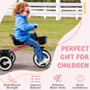 Toddler Tricycle with Adjustable Seat and Two Baskets – Pink