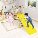 Wooden Jungle Gym with Swing and Resting Platform – Multicolour