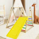 Wooden Jungle Gym with Swing and Resting Platform – Multicolour