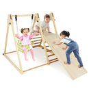Wooden Jungle Gym with Swing and Resting Platform – Natural