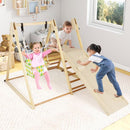 Wooden Jungle Gym with Swing and Resting Platform – Natural