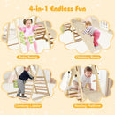 Wooden Jungle Gym with Swing and Resting Platform – Natural
