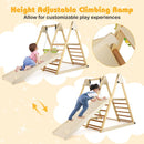Wooden Jungle Gym with Swing and Resting Platform – Natural