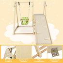 Wooden Jungle Gym with Swing and Resting Platform – Natural