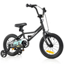 Black Kids Bike with Adjustable Seat and Training Wheels – Black / 14 inches
