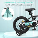 Black Kids Bike with Adjustable Seat and Training Wheels – Black / 14 inches