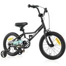 Black Kids Bike with Adjustable Seat and Training Wheels – Black / 16 inches