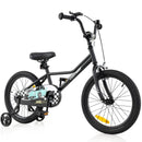 Black Kids Bike with Adjustable Seat and Training Wheels – Black / 18 inches