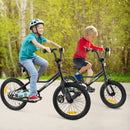 Black Kids Bike with Adjustable Seat and Training Wheels – Black / 18 inches