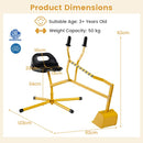 Kids Cross-Base Sand Digger with Swivel Seat – Yellow