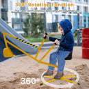 Kids Cross-Base Sand Digger with Swivel Seat – Yellow