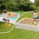 Kids Sand Digger with Swivel Seat and Metal Bucket – Yellow