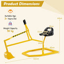 Kids Sand Digger with Swivel Seat and Metal Bucket – Yellow