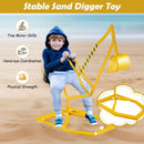 Kids Sand Digger with Swivel Seat and Metal Bucket – Yellow