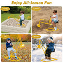 Kids Sand Digger with Swivel Seat and Metal Bucket – Yellow