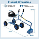 Kids Four-Wheel Sand Digger with Swivel Seat – Blue