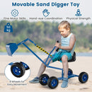 Kids Four-Wheel Sand Digger with Swivel Seat – Blue