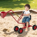 Kids Four-Wheel Sand Digger with Swivel Seat – Red