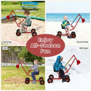 Kids Four-Wheel Sand Digger with Swivel Seat – Red