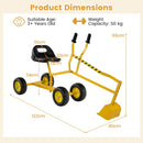 Kids Four-Wheel Sand Digger with Swivel Seat – Yellow