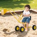 Kids Four-Wheel Sand Digger with Swivel Seat – Yellow