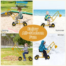 Kids Four-Wheel Sand Digger with Swivel Seat – Yellow