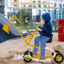 Kids Four-Wheel Sand Digger with Swivel Seat – Yellow
