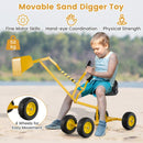 Kids Four-Wheel Sand Digger with Swivel Seat – Yellow