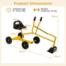 Kids Wheeled Sand Digger with Swivel Seat – Yellow