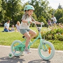 Kids Training Bike with Adjustable Handlebar and Seat – Green / 14 inches