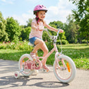 Kids Training Bike with Adjustable Handlebar and Seat – Pink / 14 inches