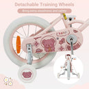 Kids Training Bike with Adjustable Handlebar and Seat – Pink / 14 inches