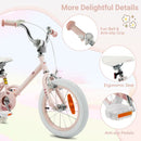 Kids Training Bike with Adjustable Handlebar and Seat – Pink / 14 inches