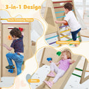 Wooden Jungle Gym with Extended Slide and Climbing Panel – Colourful