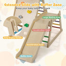 Wooden Jungle Gym with Extended Slide and Climbing Panel – Colourful