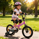 Kids Training Bicycle with Adjustable Saddle – Pink / 16 inches