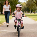 Kids Training Bicycle with Adjustable Saddle – Pink / 16 inches
