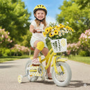 Kids First Bike with Basket and Training Wheels – TS10293YW-12