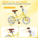 Kids First Bike with Basket and Training Wheels – TS10293YW-12