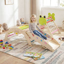 Frog Wooden Climbing Set with Puzzle Blocks and Toy Cars – Colourful