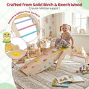 Frog Wooden Climbing Set with Puzzle Blocks and Toy Cars – Colourful