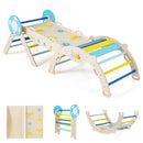 Wooden Triangle Climber Set with Arch and Eight Blocks – Macaron