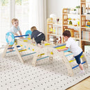 Wooden Triangle Climber Set with Arch and Eight Blocks – Macaron