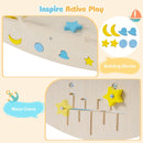 Wooden Triangle Climber Set with Arch and Eight Blocks – Macaron